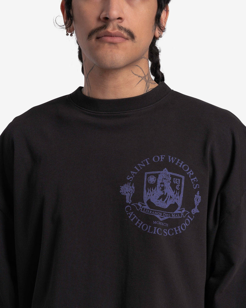 Willy Chavarria Men's T-Shirts Saint Whores T-Shirt in Black