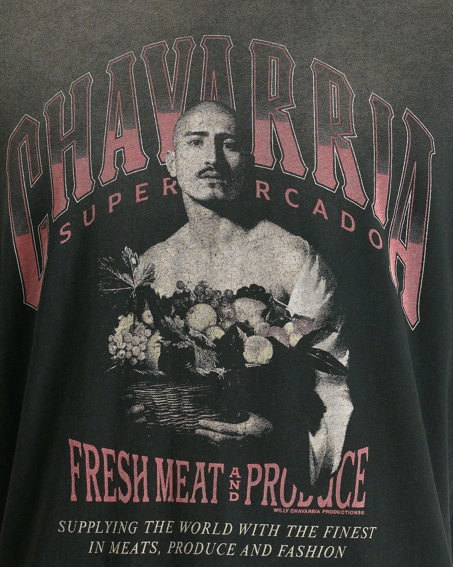 Willy Chavarria Men's T-Shirts San Chachi Produce Easy Tee in Black