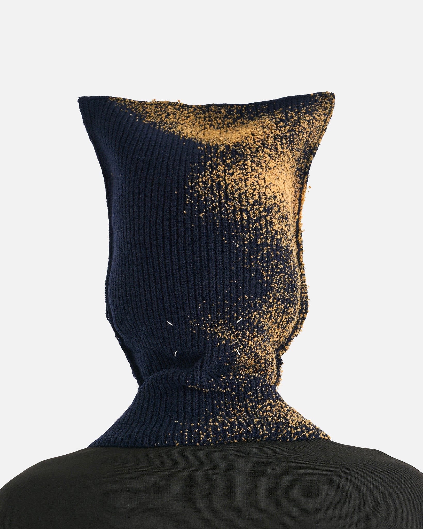 Maison Margiela Men's Hats Sandstorm Flock Print Knit Balaclava in Navy