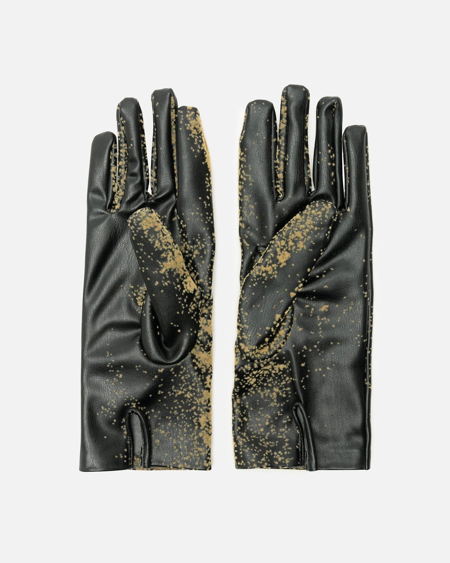 Maison Margiela Men's Gloves Sandstorm Flock Print Leather Gloves in Black