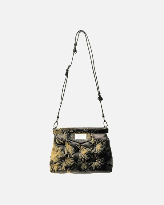 Maison Margiela Leather Goods O/S Sandstorm Flock Print Small Glam Slam Classique in Black