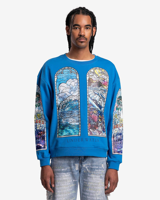 Who Decides War Men's Sweatshirts Sandy Lane Hooded Pullover in Sky