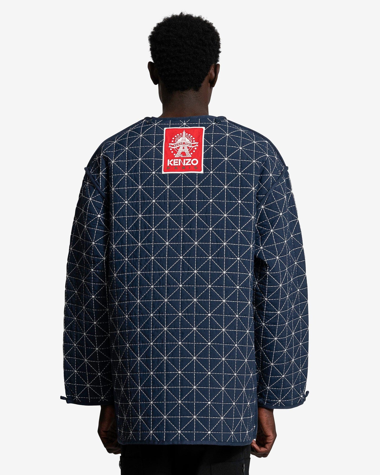 KENZO Men's Jackets Sashiko Stitch Down Jacket in Midnight Blue