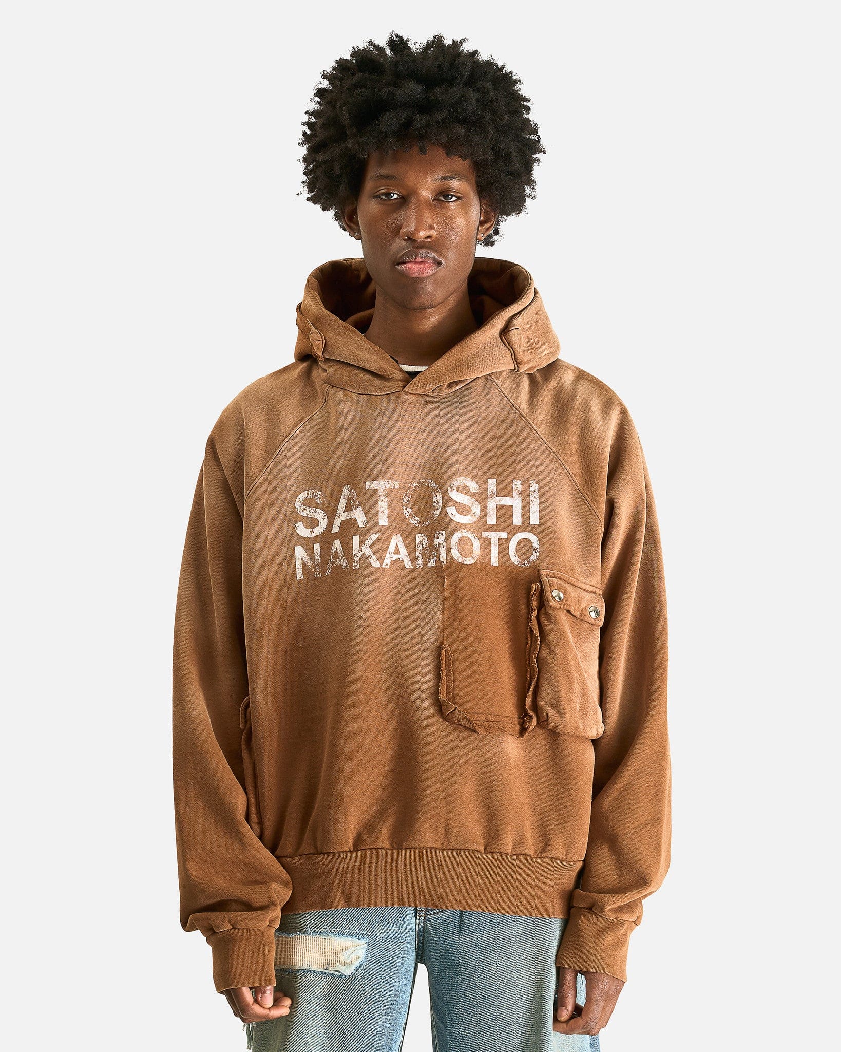 Satoshi Nakamoto Men's Sweatshirts Satoshi Cargo Hoodie in Brick