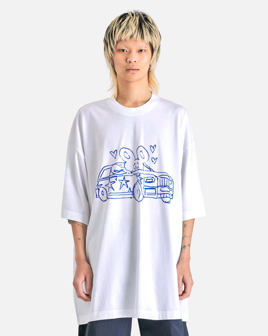 VETEMENTS Men's T-Shirts Scribbled Car/Heart T-Shirt in White