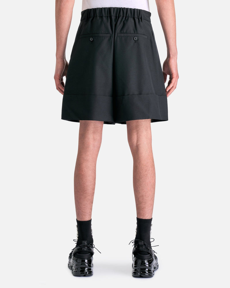 Simone Rocha Men's Shorts Sculpted Newsboy Shorts with Cuff in Black