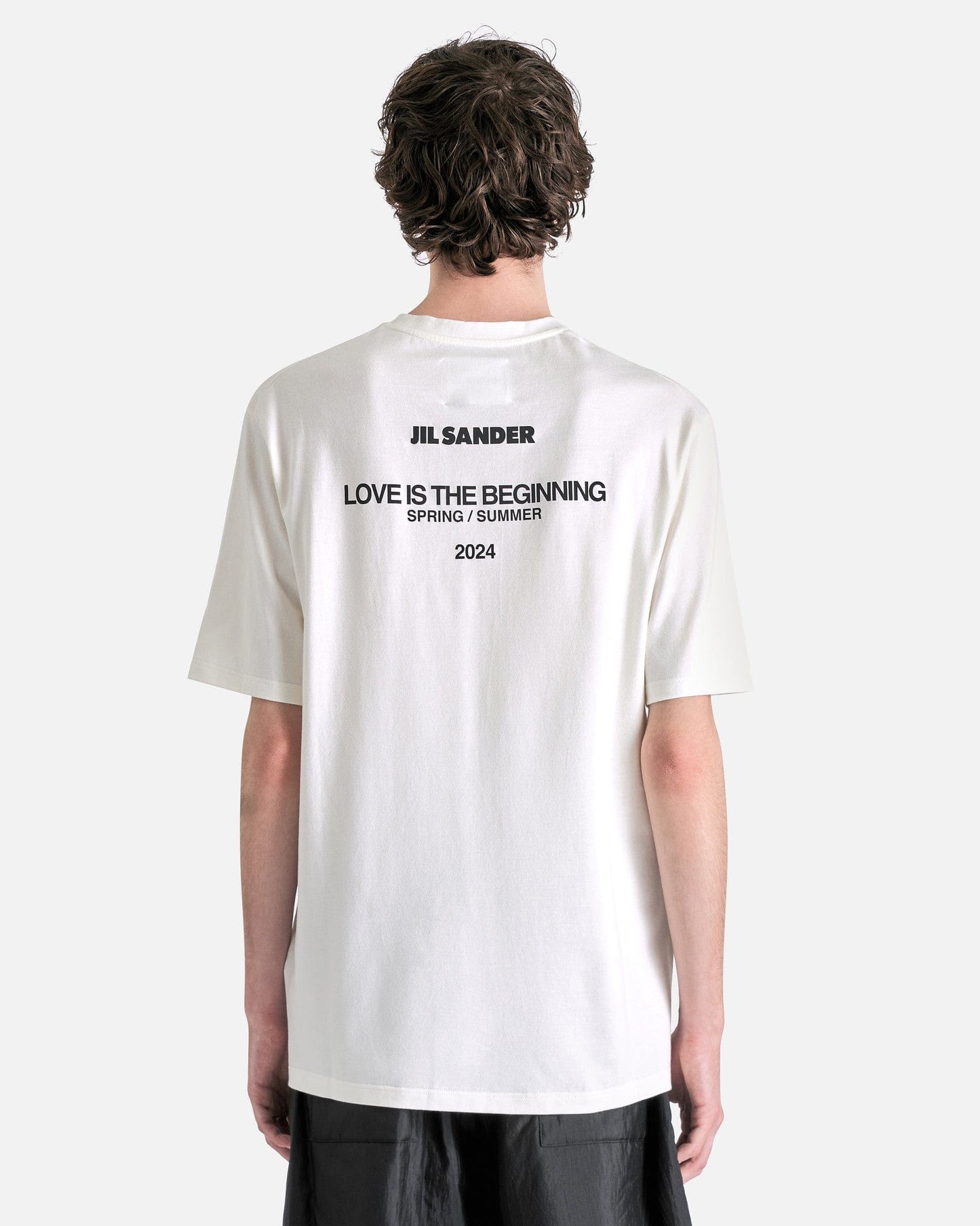 Jil Sander Men's Shirts Seasonal Logo T-Shirt in Porcelain