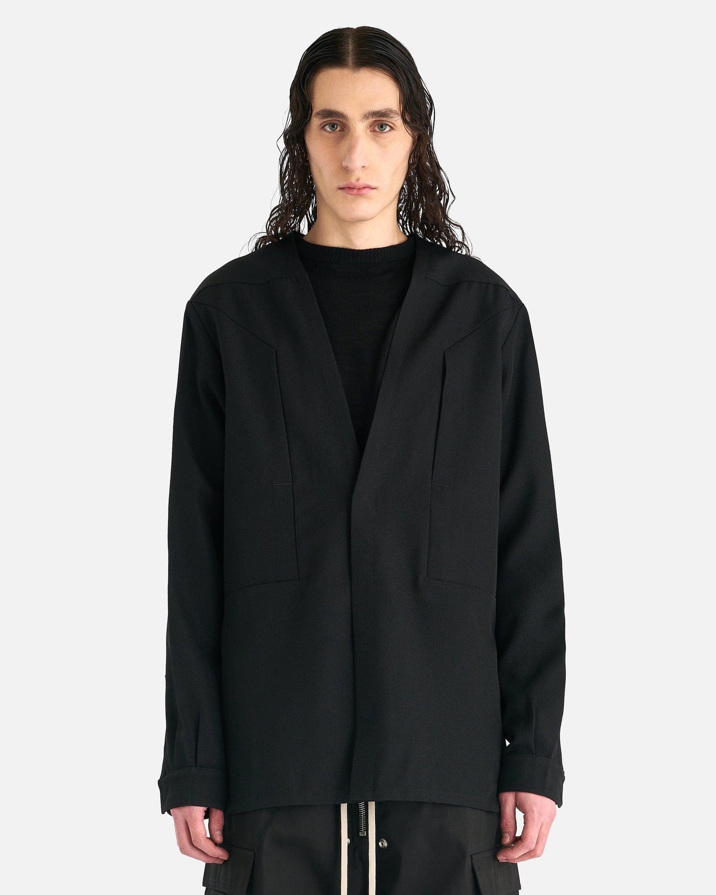 Rick Owens Men's Shirts Secret Larry Shirt in Black