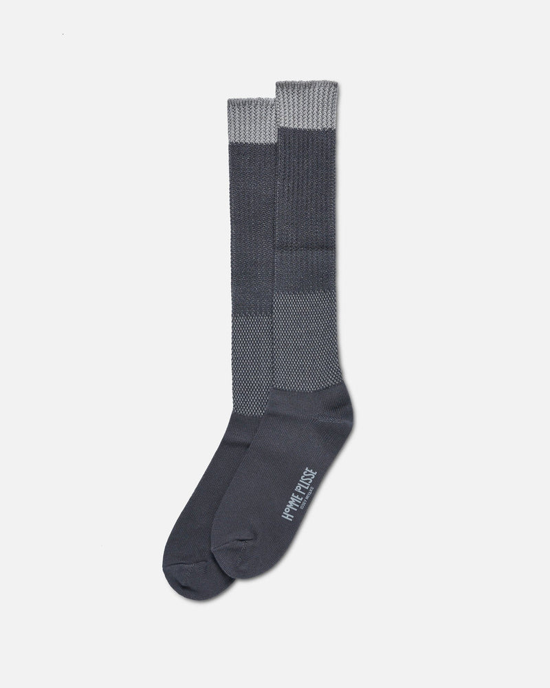 Homme Plissé Issey Miyake Men's Socks O/S Seed Stitch Socks in Charcoal