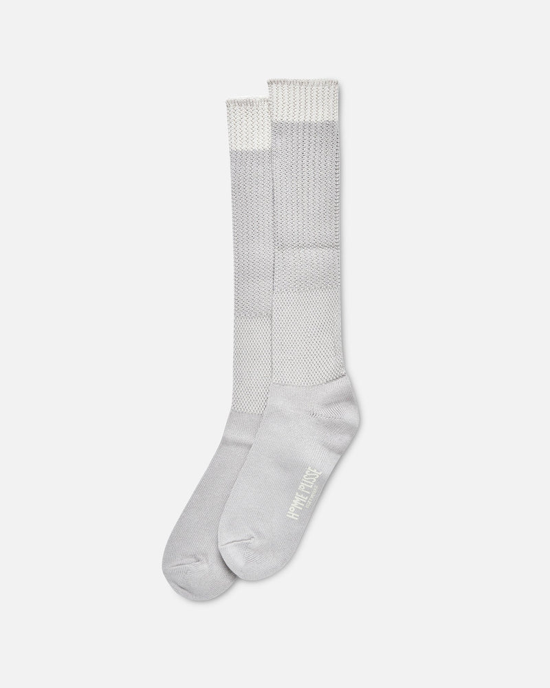 Homme Plissé Issey Miyake Men's Socks O/S Seed Stitch Socks in Light Gray