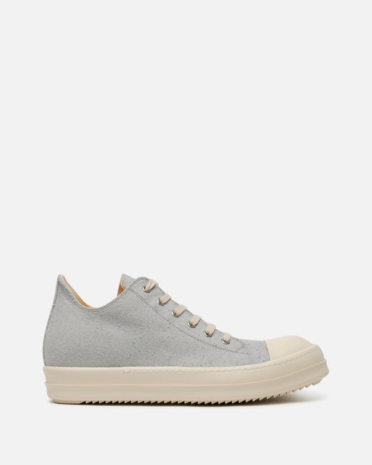 Rick Owens DRKSHDW Men's Sneakers Shaggy Suede Low Ramones in Oyster/Milk