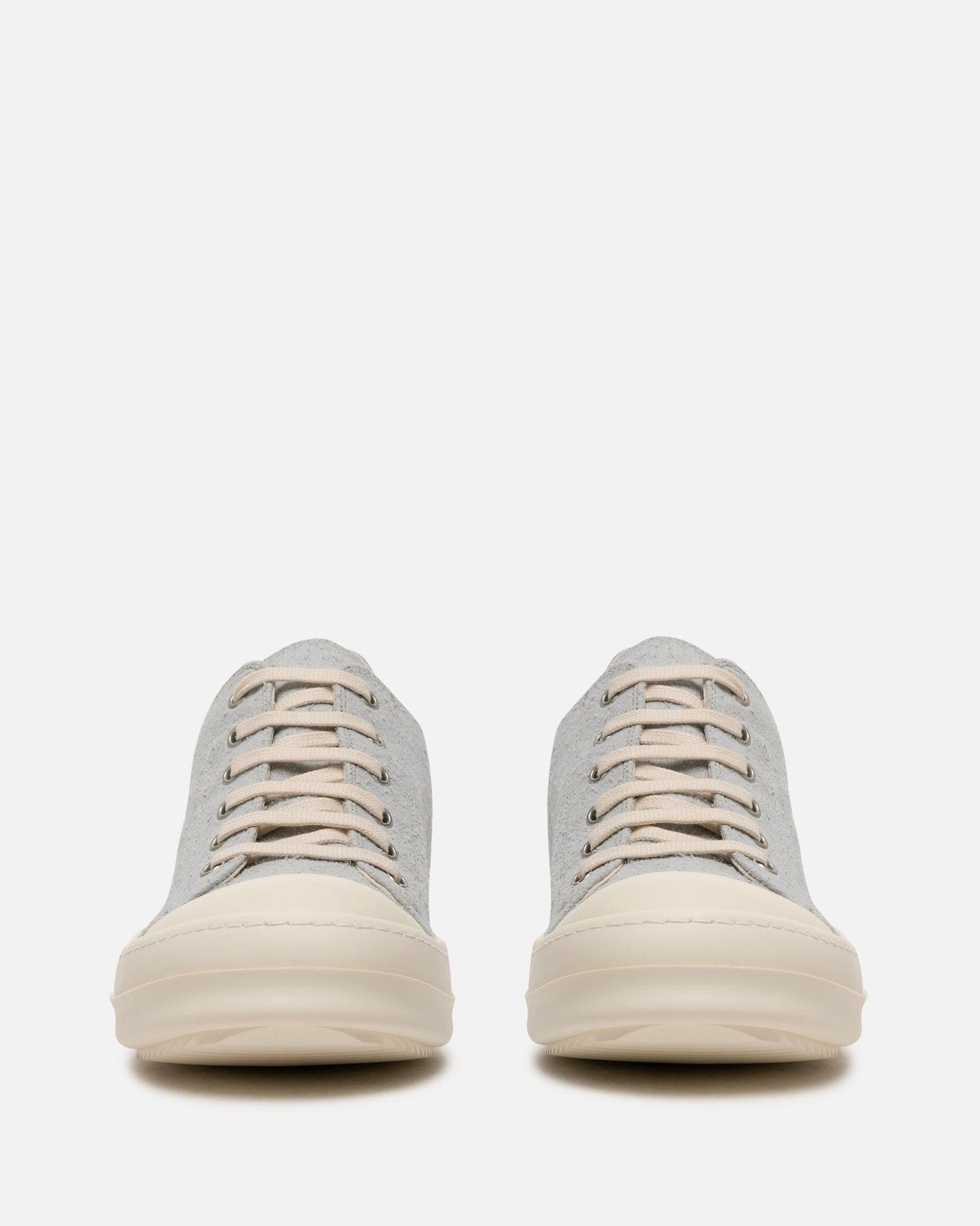 Rick Owens DRKSHDW Men's Sneakers Shaggy Suede Low Ramones in Oyster/Milk