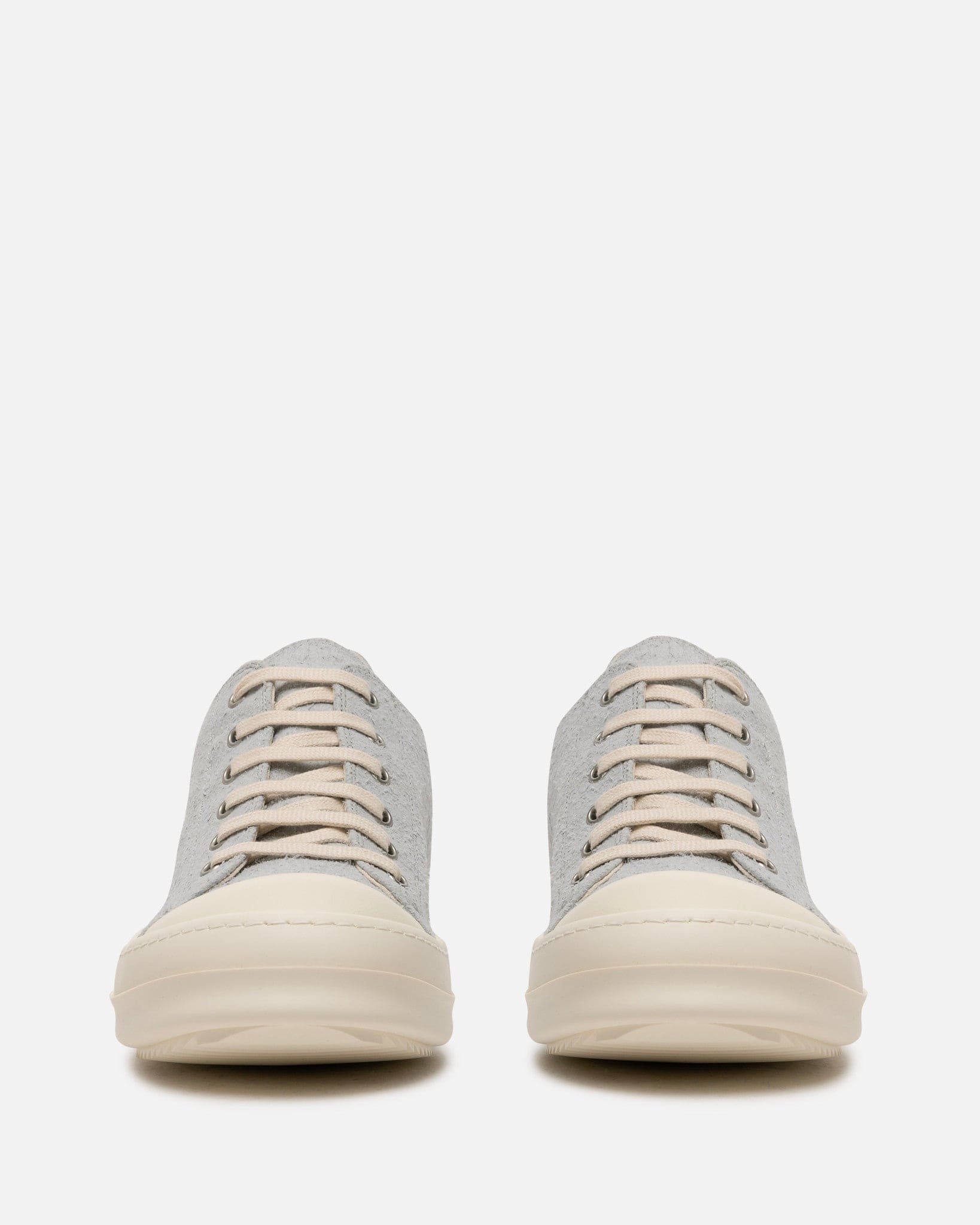 Rick Owens DRKSHDW Men's Sneakers Shaggy Suede Low Ramones in Oyster/Milk