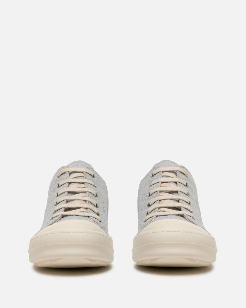 Rick Owens DRKSHDW Men's Sneakers Shaggy Suede Low Ramones in Oyster/Milk