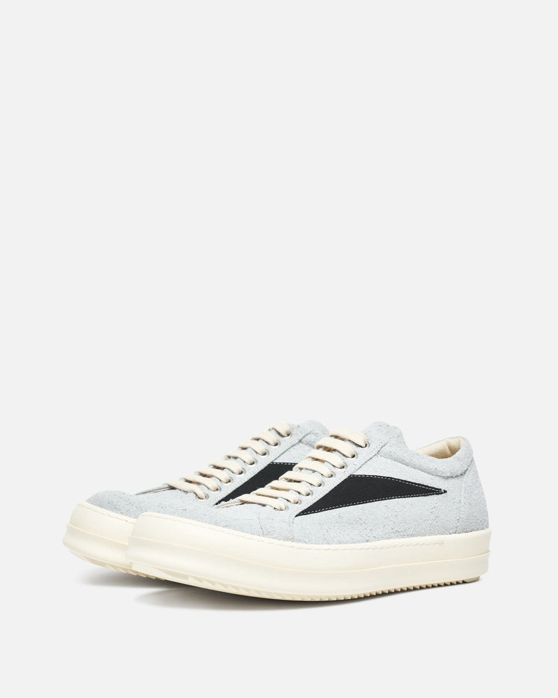 Rick Owens DRKSHDW Men's Sneakers Shaggy Suede Vintage Sneakers in Oyster/Black