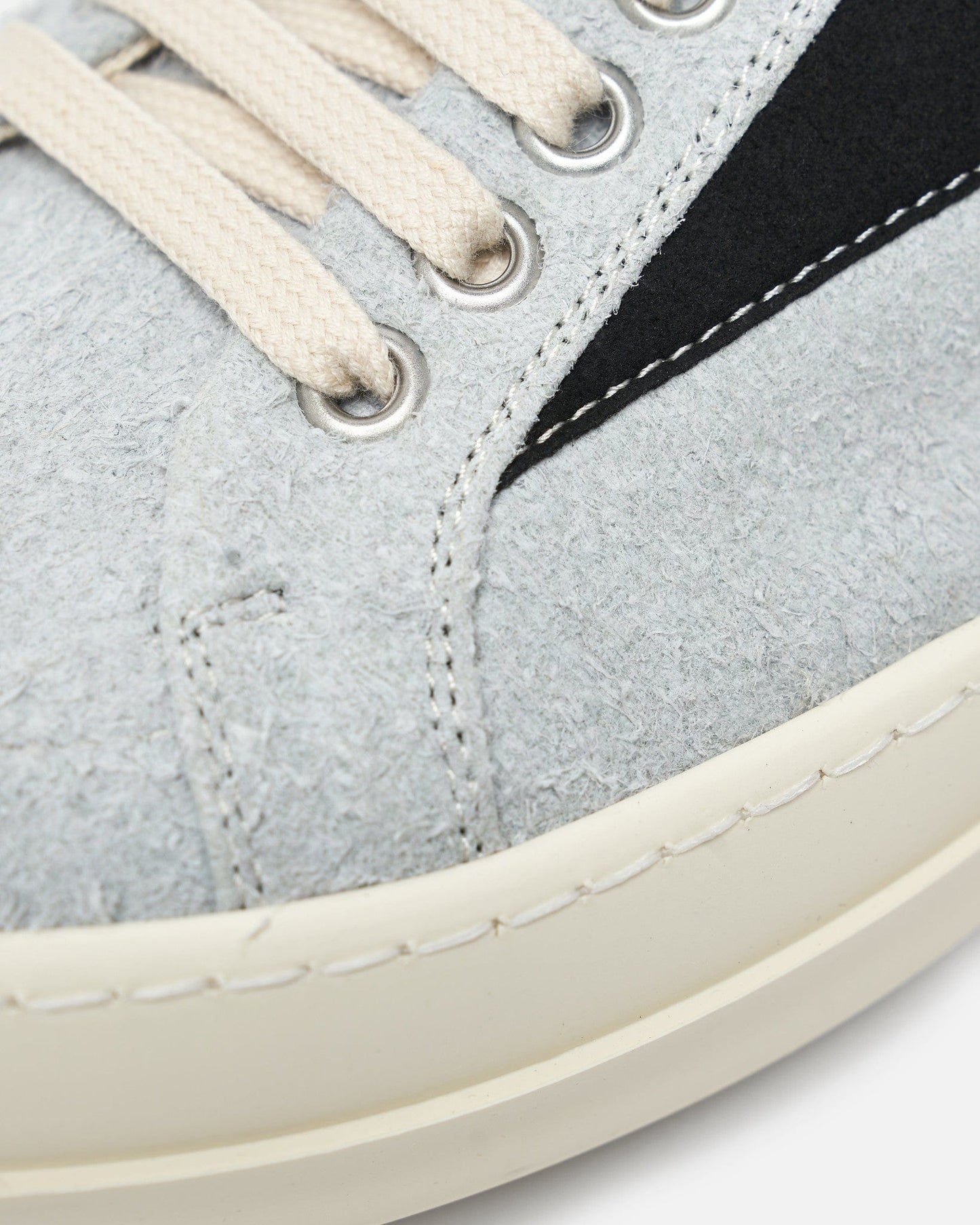 Rick Owens DRKSHDW Men's Sneakers Shaggy Suede Vintage Sneakers in Oyster/Black