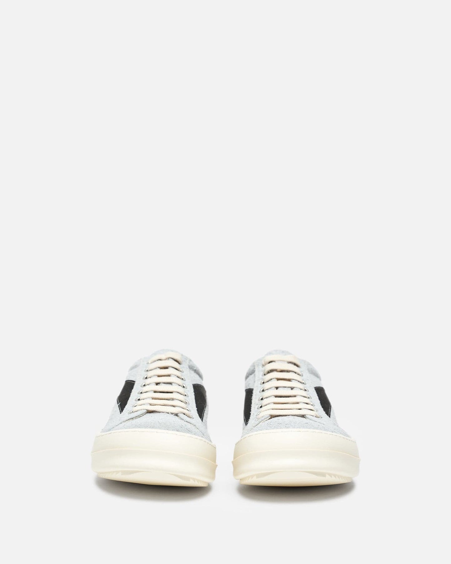 Rick Owens DRKSHDW Men's Sneakers Shaggy Suede Vintage Sneakers in Oyster/Black