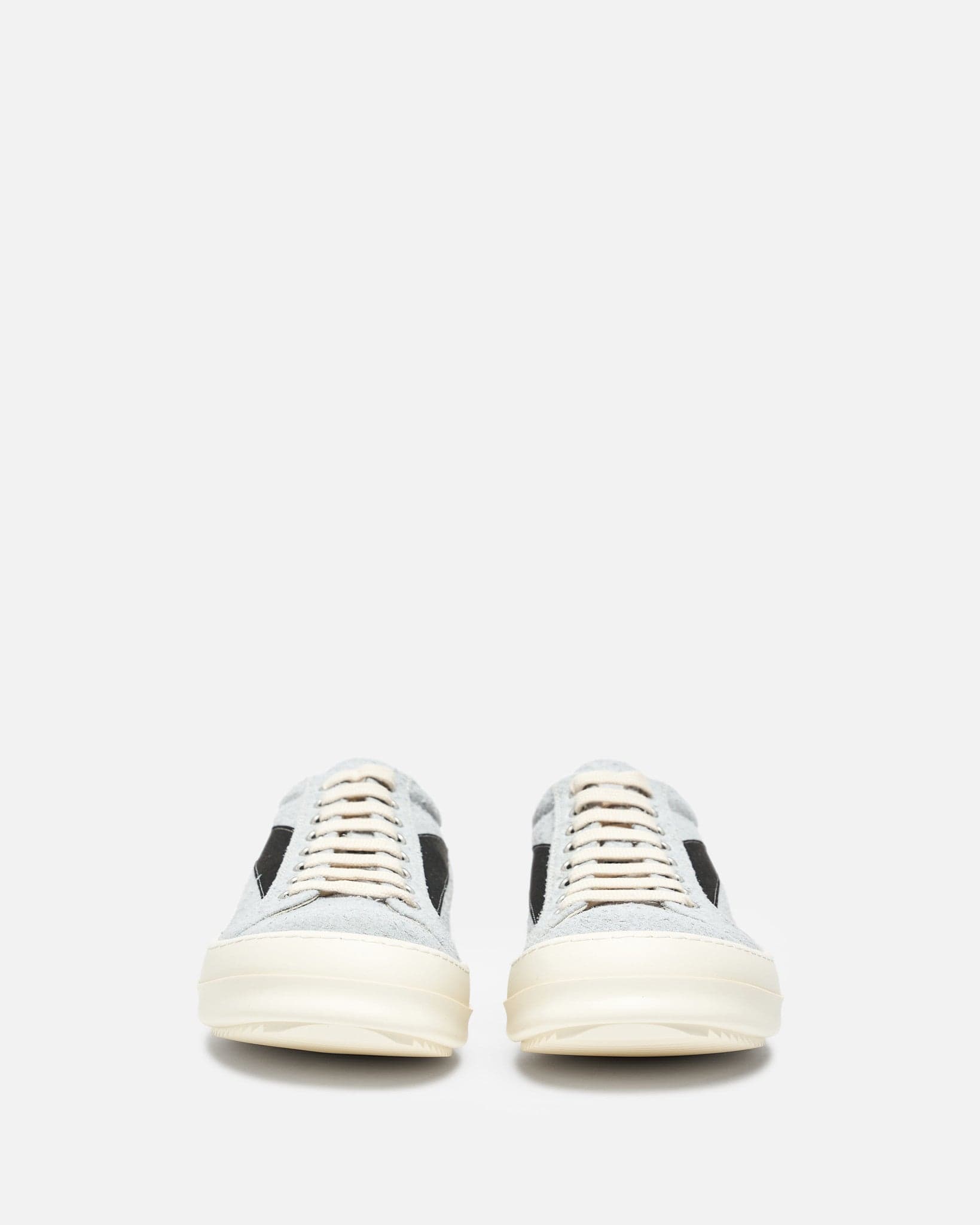 Rick Owens DRKSHDW Men's Sneakers Shaggy Suede Vintage Sneakers in Oyster/Black