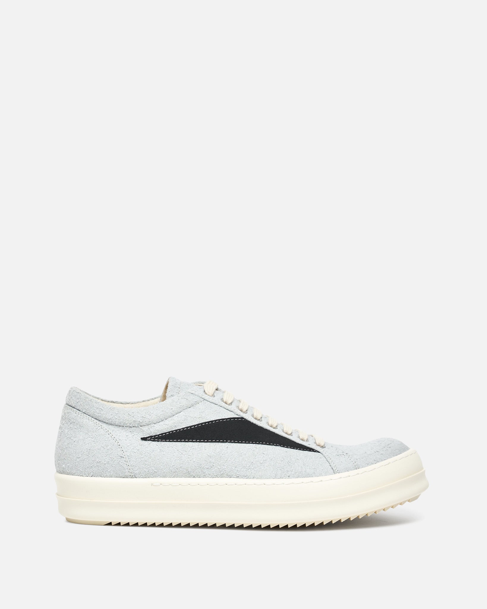 Rick Owens DRKSHDW Men's Sneakers Shaggy Suede Vintage Sneakers in Oyster/Black
