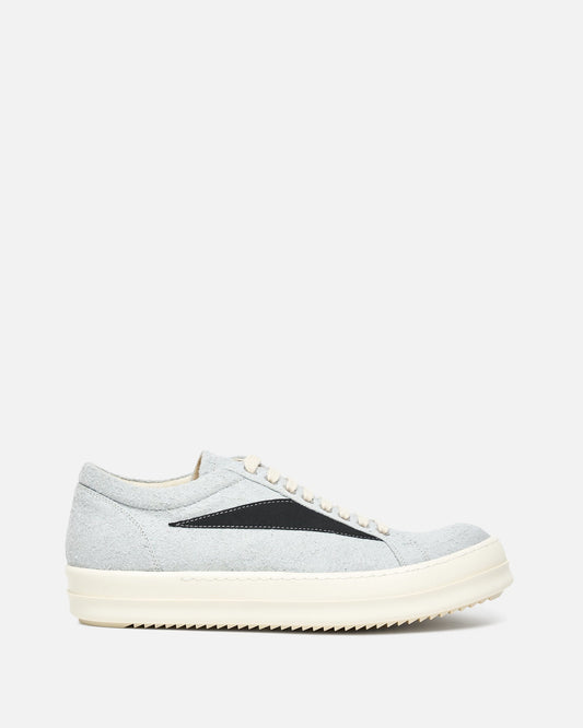 Rick Owens DRKSHDW Men's Sneakers Shaggy Suede Vintage Sneakers in Oyster/Black