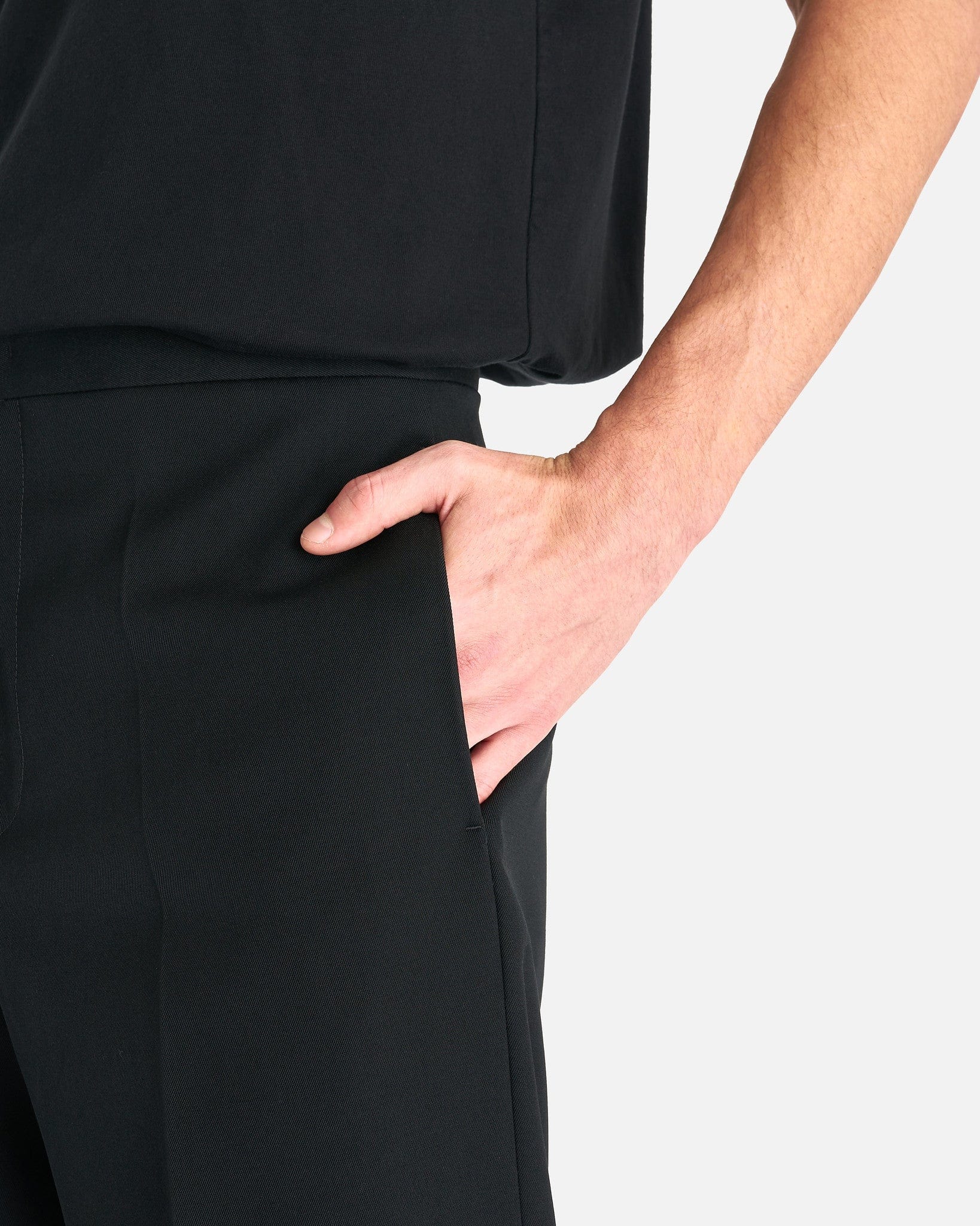 Jil Sander Men's Pants Sharp Wool Gabardine Trouser in Black