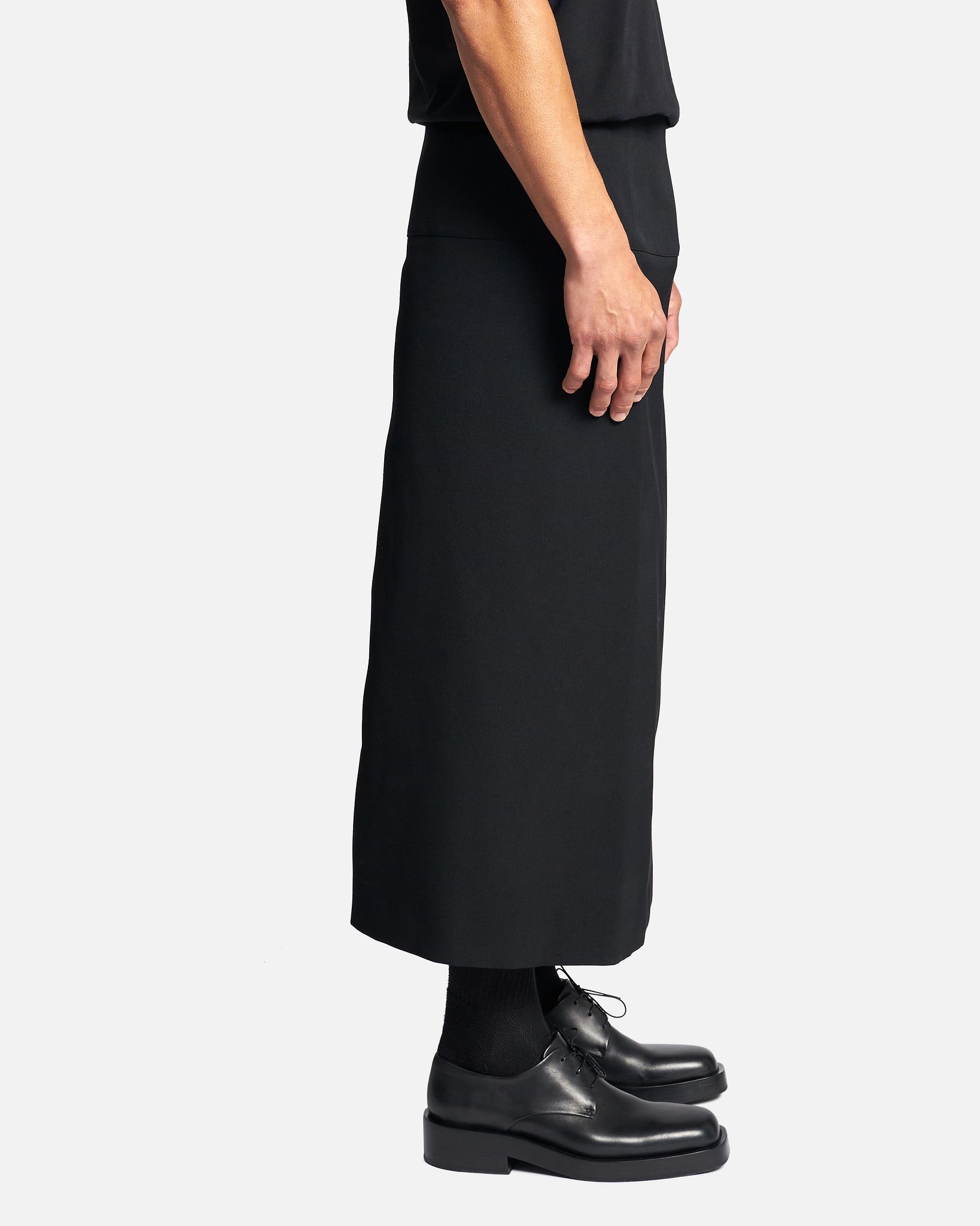 Jil Sander Men's Pants Sharp Wool Panel Skirt in Black