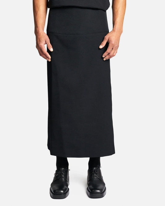 Jil Sander Men's Pants Sharp Wool Panel Skirt in Black
