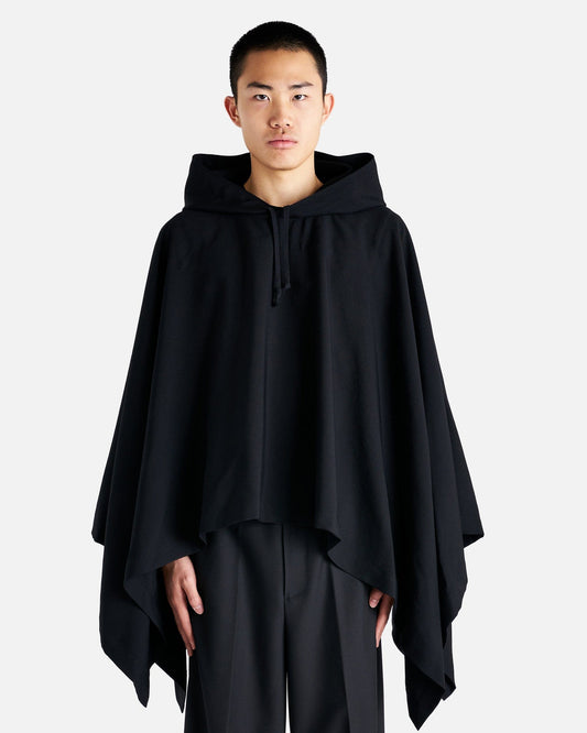 Comme des Garcons Homme Deux Men Sweaters OS Shawl Poncho in Black