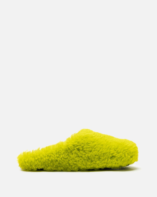 Marni Men's Sneakers Shearling Sabot in Lime Green