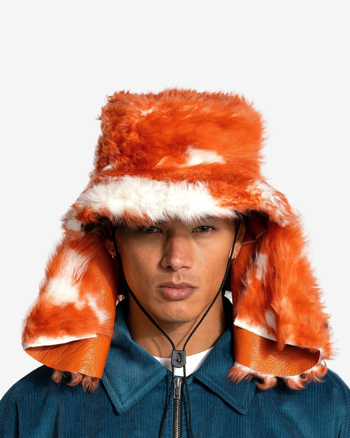 Bob Rapper Hat Shearling Trapper Hat in Sun Orange – SVRN