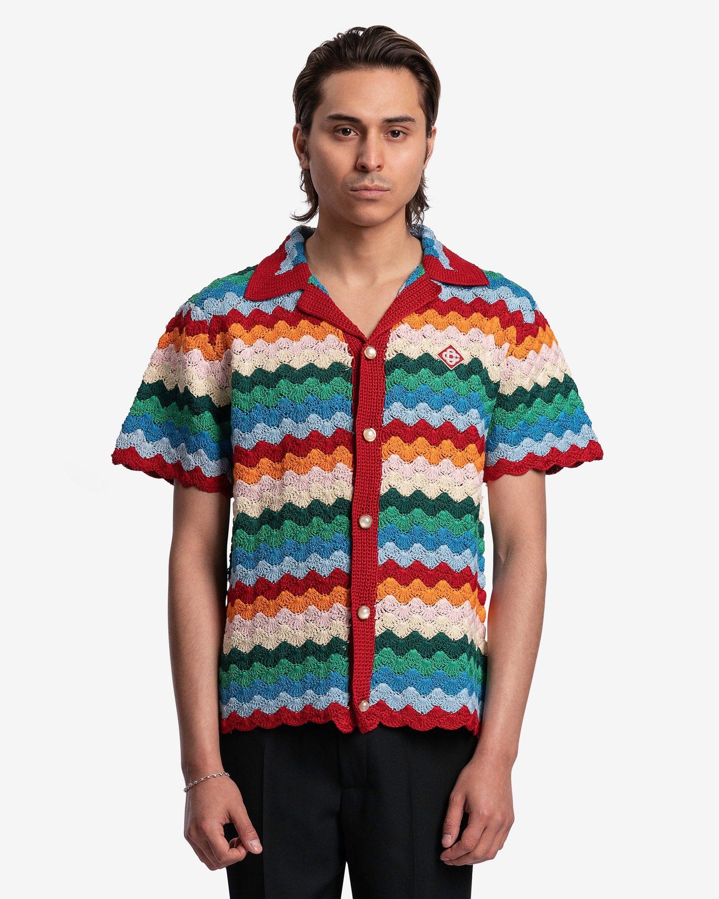 casablanca rainbow shell crochet dress Casablanca Rainbow Shell Crochet Dress