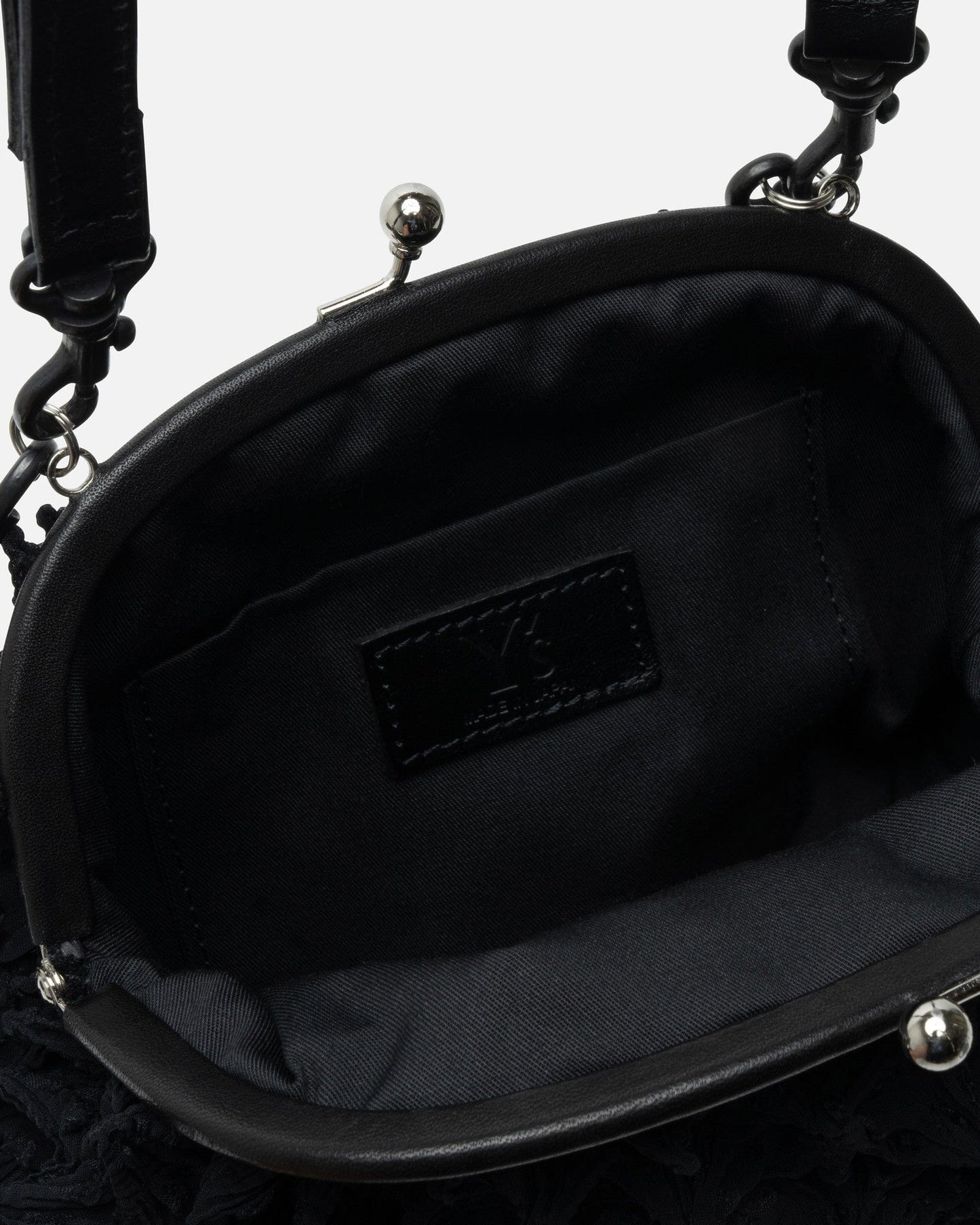 Y's by Yohji Yamamoto Women Bags O/S Shibori Chiffon Clasp in Black