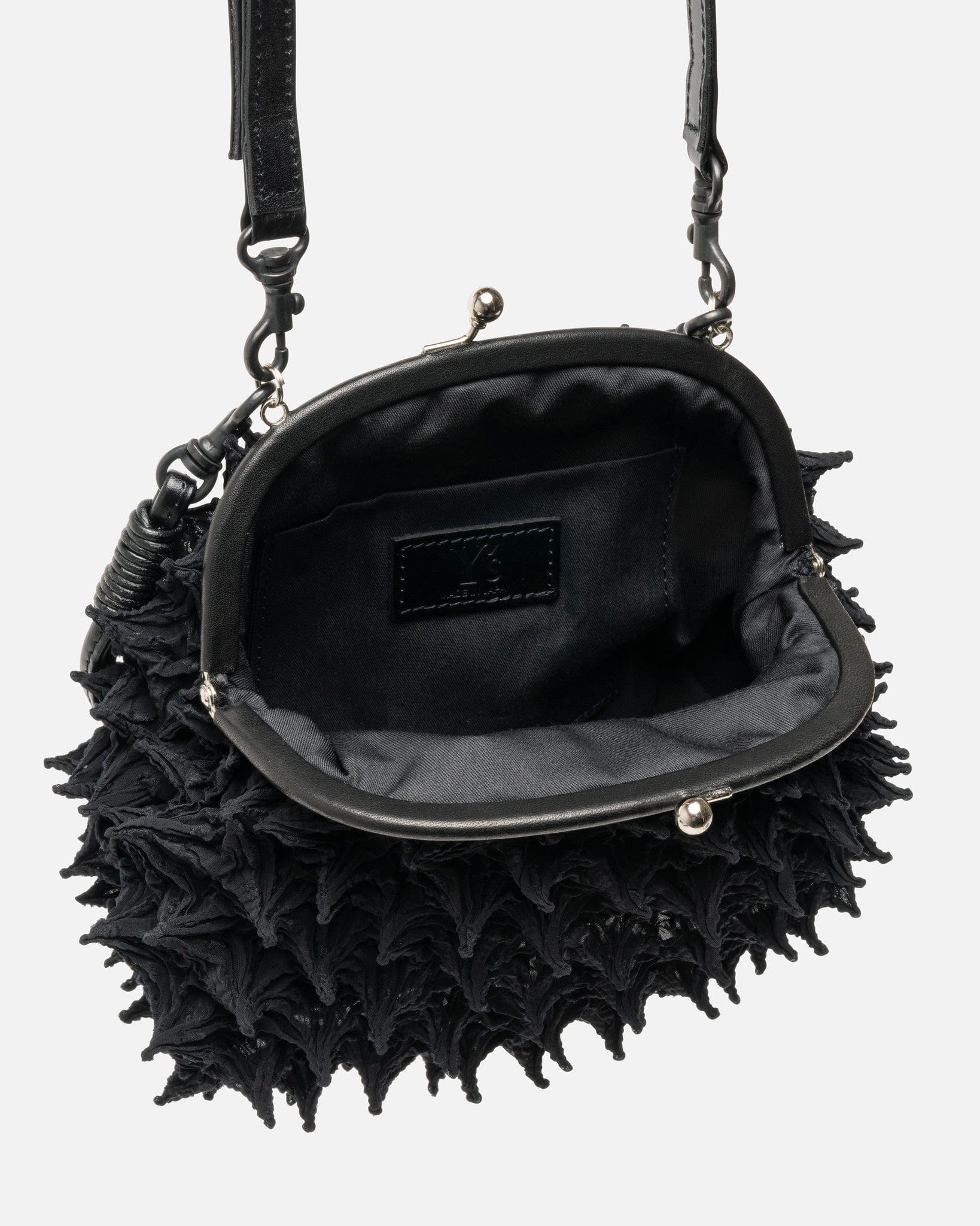 Y's by Yohji Yamamoto Women Bags O/S Shibori Chiffon Clasp in Black