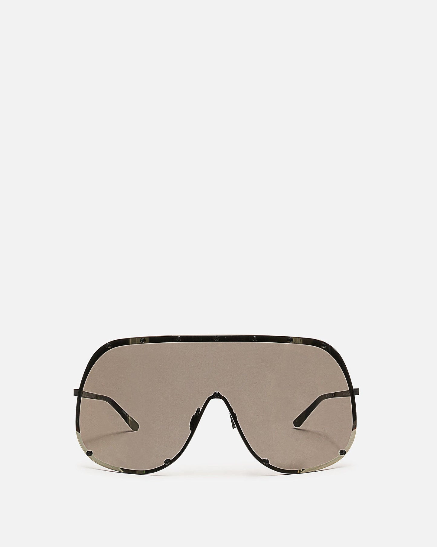Rick Owens Eyewear OS Shield Sunglasses in Black/Flash Gold