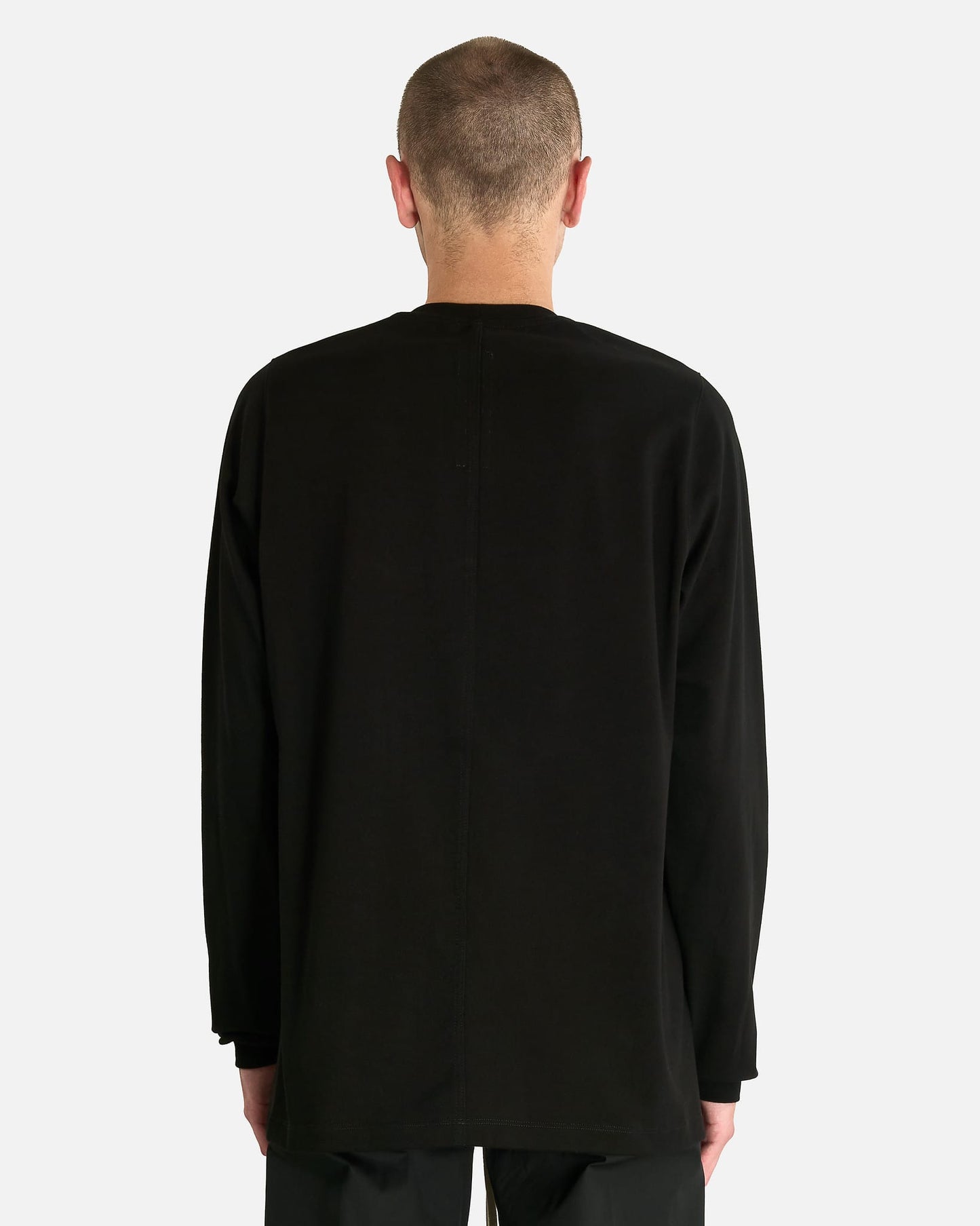 Rick Owens Men's T-shirts Short Crewneck Longsleeve T in Black