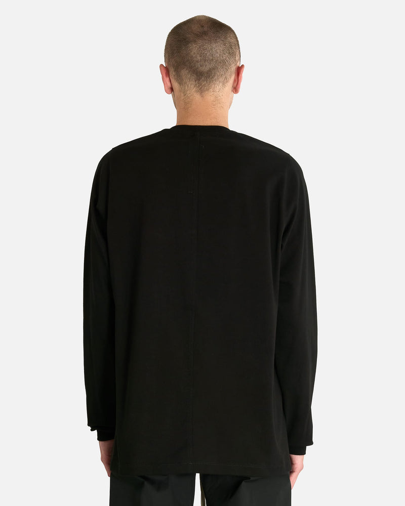 Rick Owens Men's T-shirts Short Crewneck Longsleeve T in Black