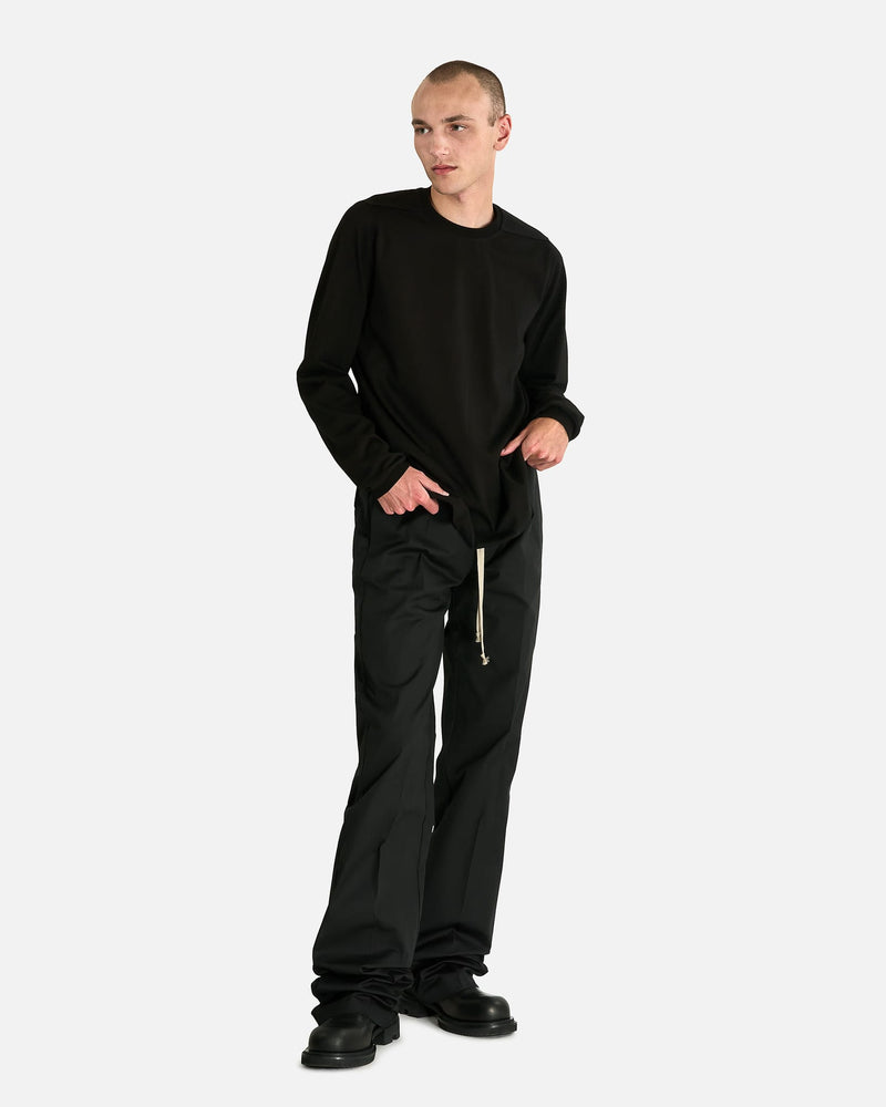 Rick Owens Men's T-shirts Short Crewneck Longsleeve T in Black