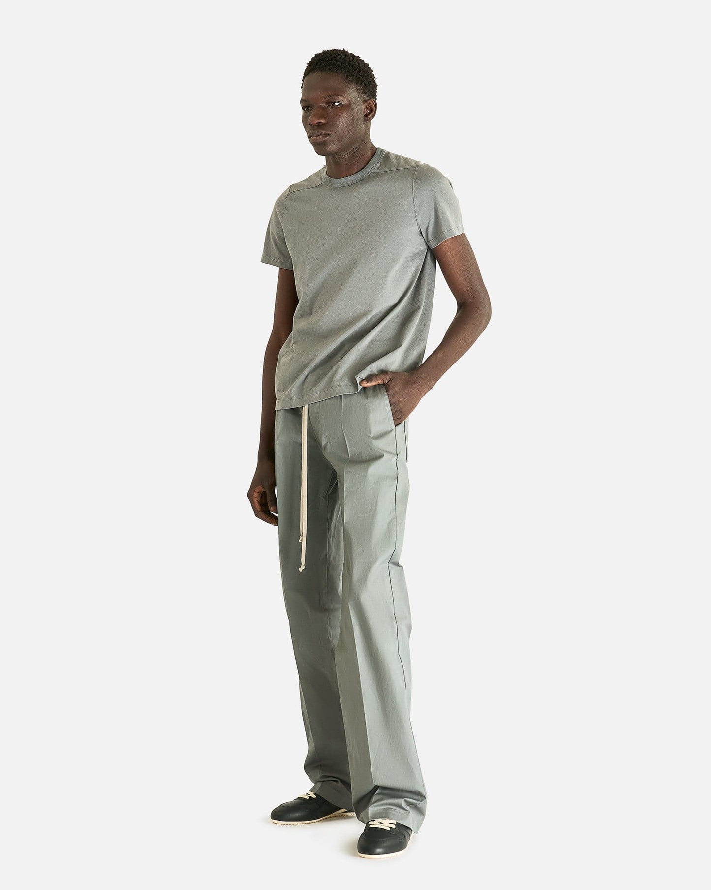 Rick Owens Men's T-Shirts Short Level T in Washed Indigo