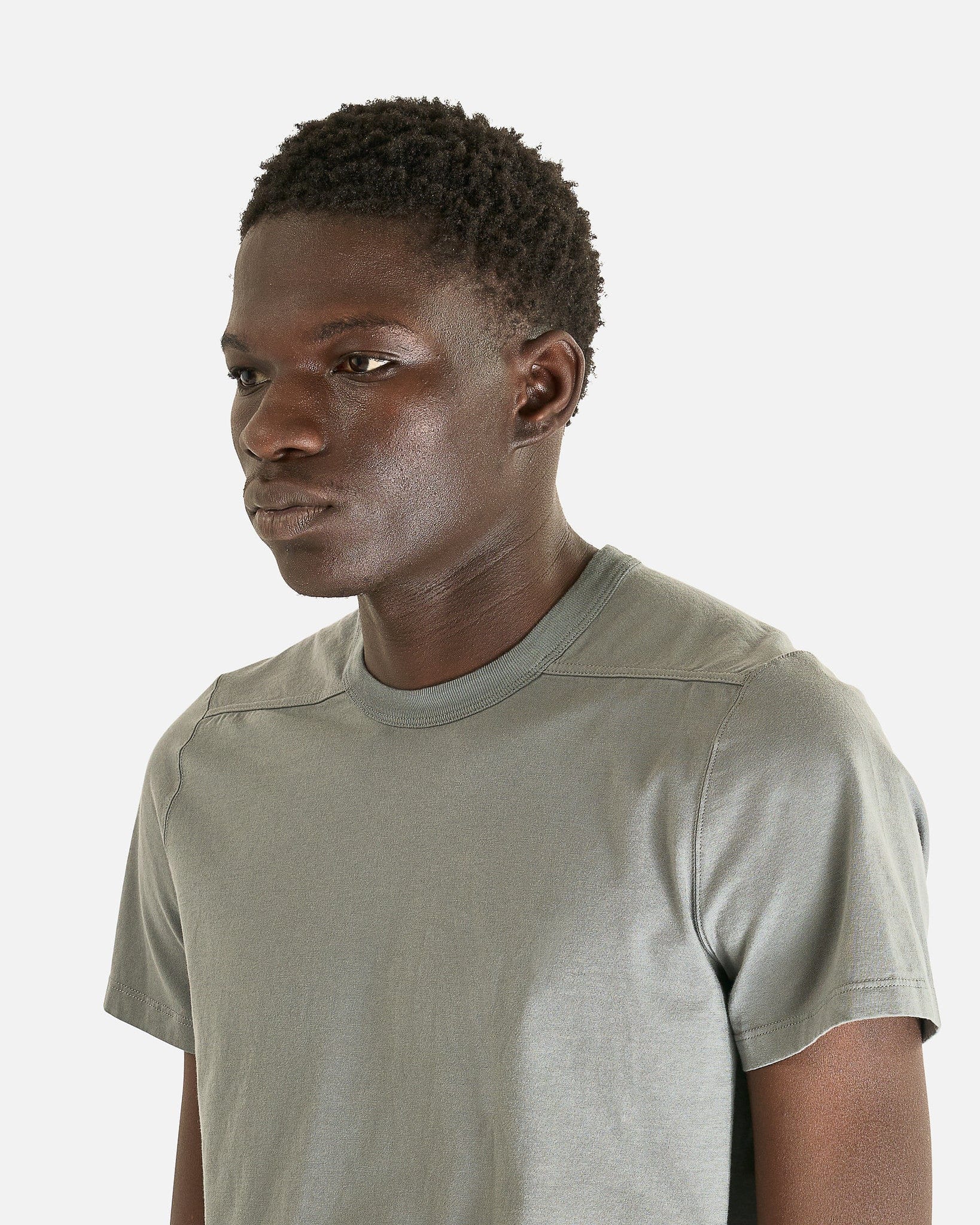 Rick Owens Men's T-Shirts Short Level T in Washed Indigo