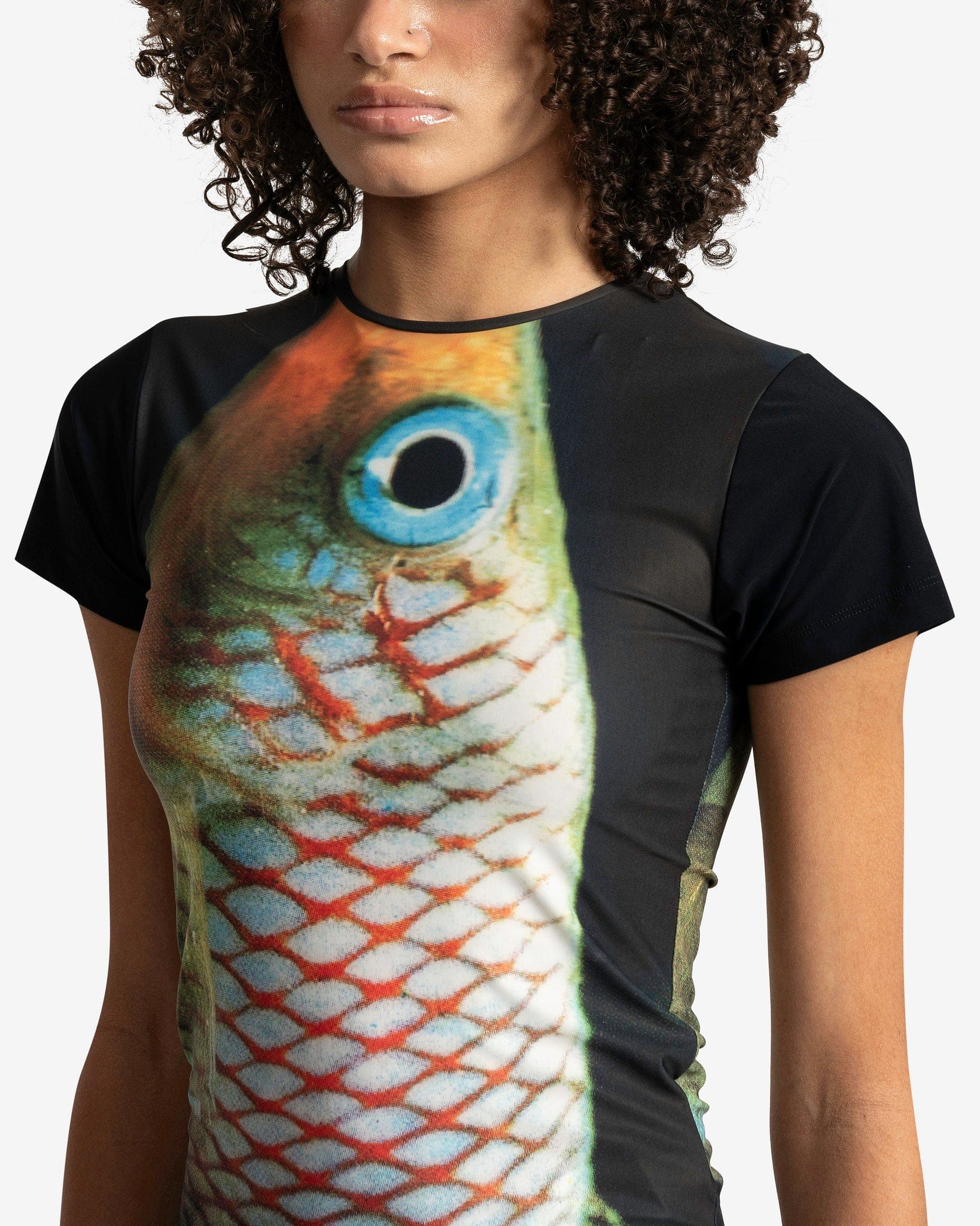 Botter Women T-Shirts Short Sleeve T-Shirt in Large Fish Print