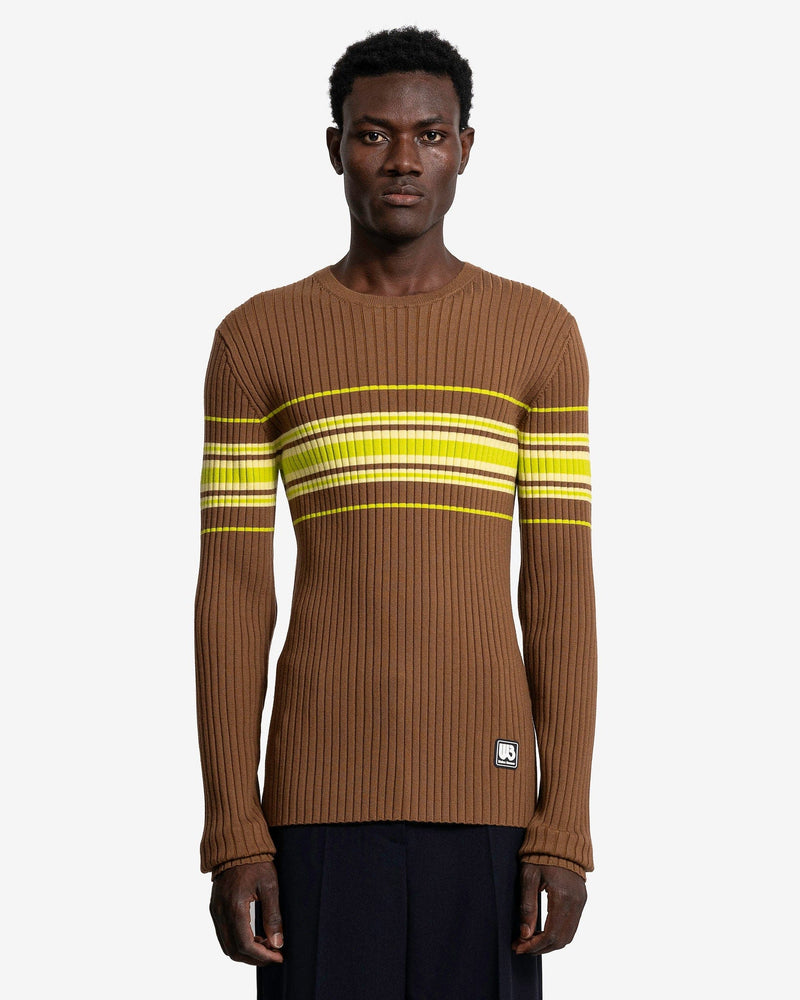 Wales Bonner Men's Tops Show Knit Top in Beige/Lime