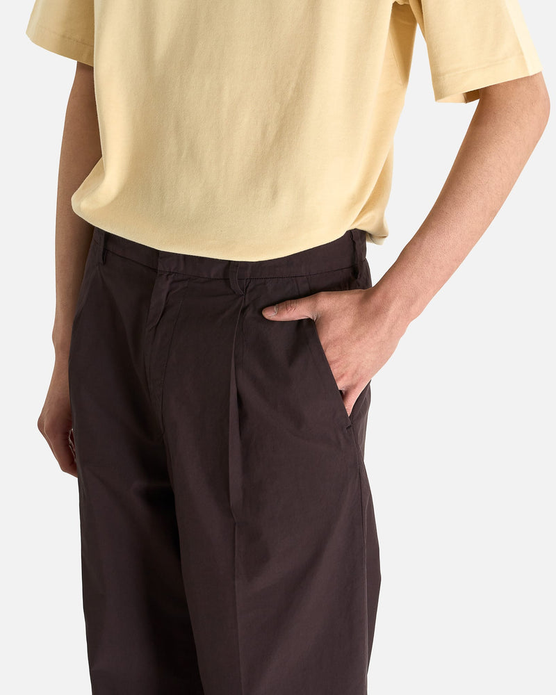 Auralee Men's Pants Shuttle Weather Slacks in Dark Brown