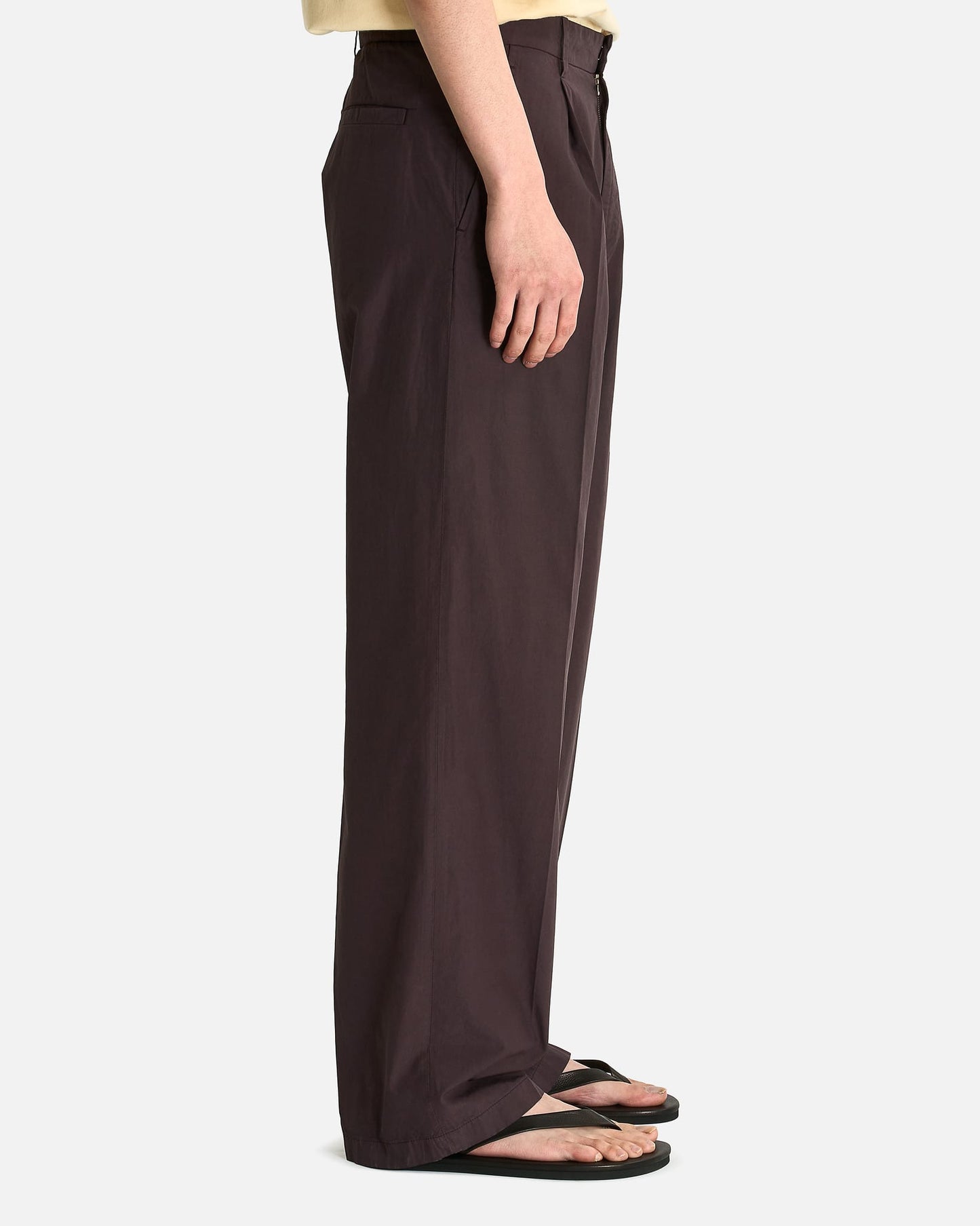 Auralee Men's Pants Shuttle Weather Slacks in Dark Brown