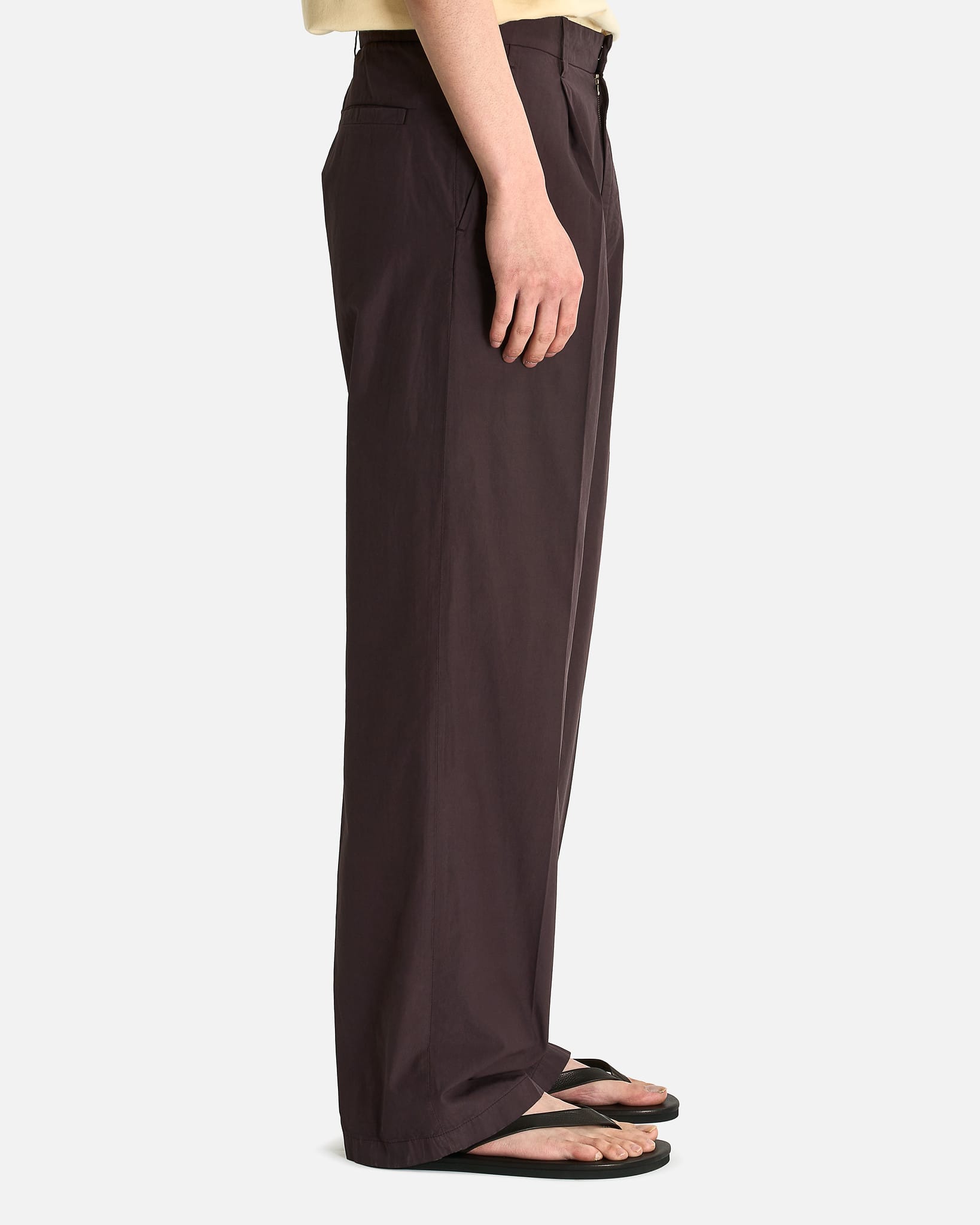 Auralee Men's Pants Shuttle Weather Slacks in Dark Brown