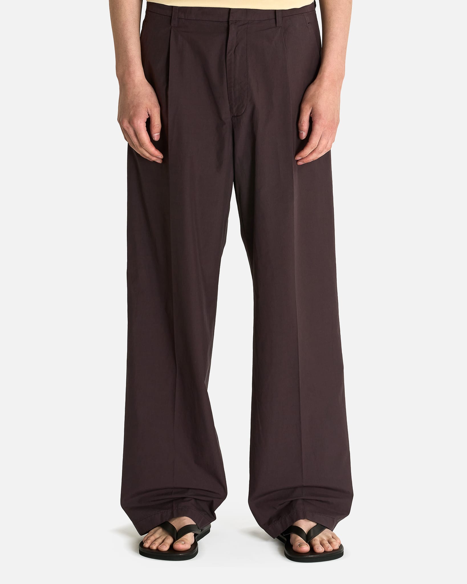 Auralee Men's Pants Shuttle Weather Slacks in Dark Brown