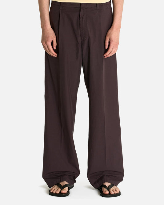 Auralee Men's Pants Shuttle Weather Slacks in Dark Brown