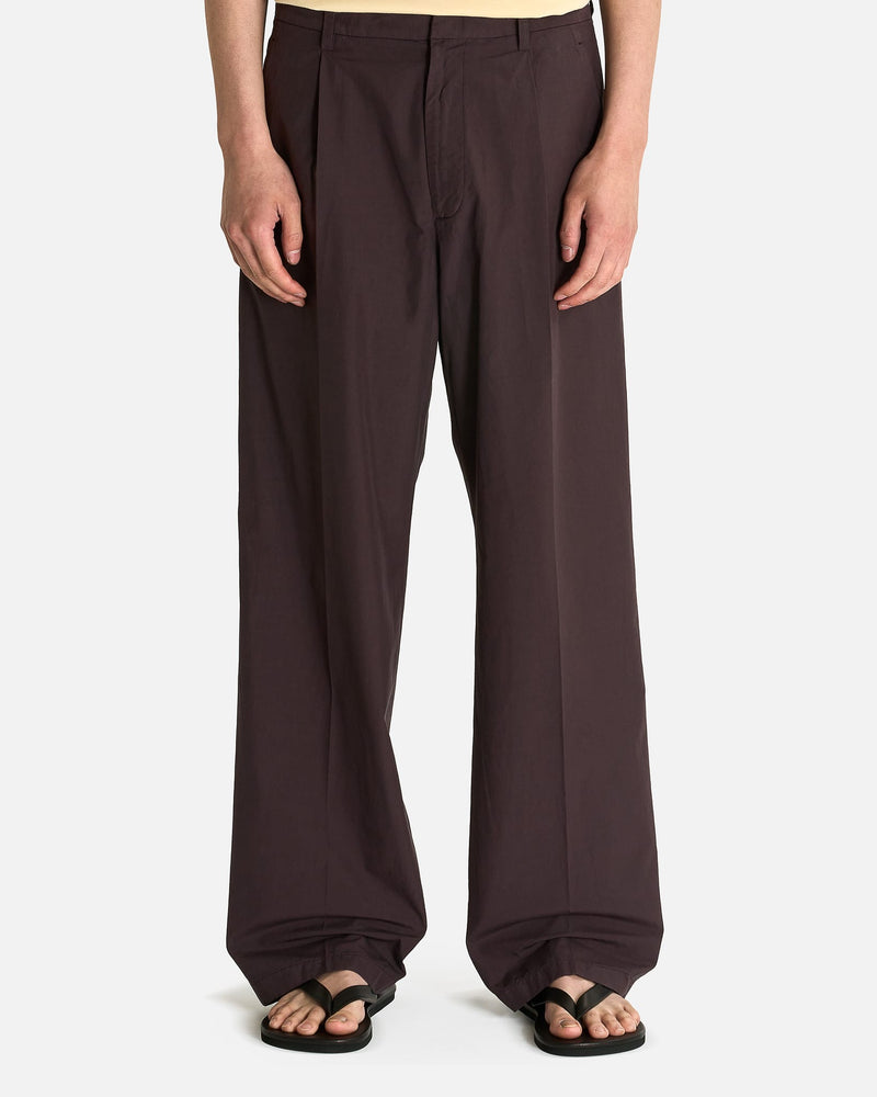 Auralee Men's Pants Shuttle Weather Slacks in Dark Brown