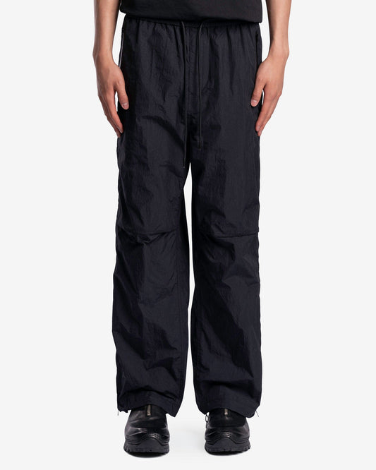 Juun.J Men's Pants Side Zipper Open Nylon Trainer Pants in Black
