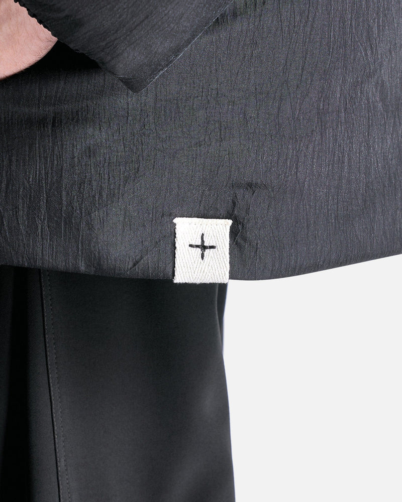 Jil Sander Men's Jackets Silk and Nylon Canvas Down Jacket in Black