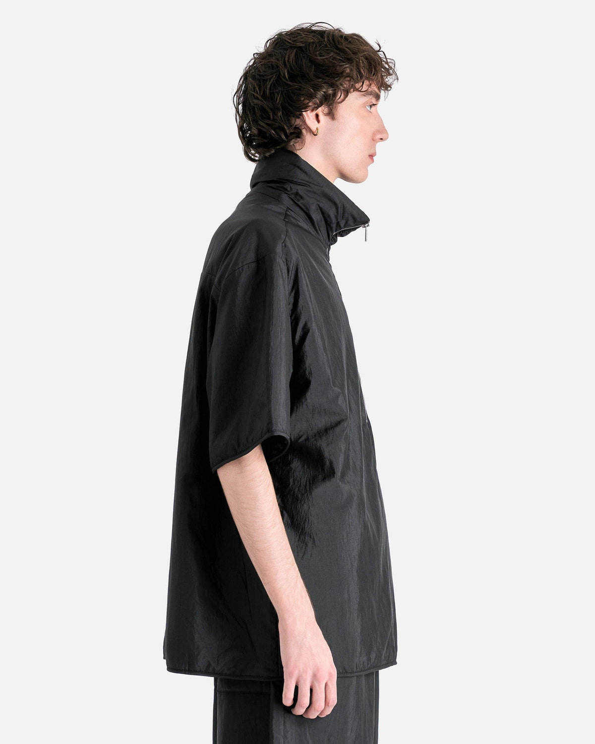 Silk and Nylon Canvas Padded Shirt in Black – SVRN
